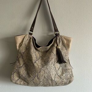 Stella and Dot Leather “Snakeskin” Handbag